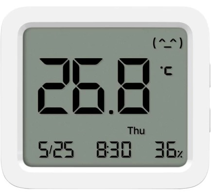 Термогигрометр с часами Xiaomi Smart Temperature and Humidity Monitor 3, Белый