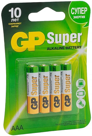 Купить Батарейка GP Super Alkaline 24А, ААА, 4 шт по доступной цене с ...